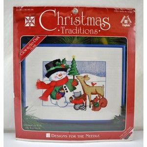 Designs For The Needle Christmas Snowman Snow Friends Counted Cross Stitch Kit